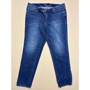 7 Seven Straight Leg Stretch Dark Denim Blue Jeans Womens Size 18 #109890